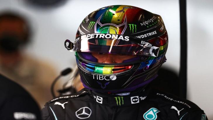 Lewis Hamilton at practice in Abu Dhabi